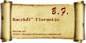 Baczkó Florentin névjegykártya
